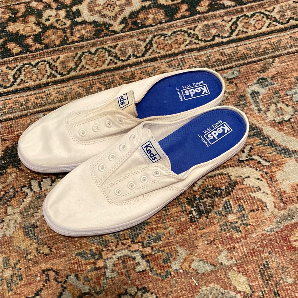 Keds White Slip on Mule